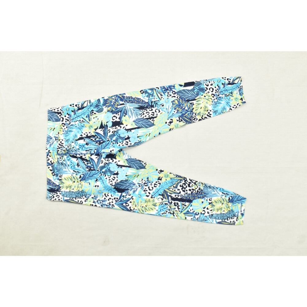 Calvin Klein Performance Women XL Tropical Floral Animal Print Leggings Blue Gr - Picture 6 of 8